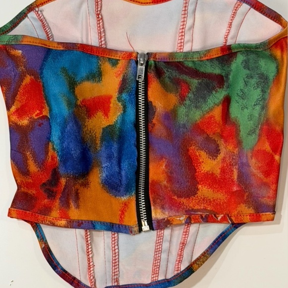 PrettyLittleThing Tops - PrettyLittleThing Abstract Corset Top